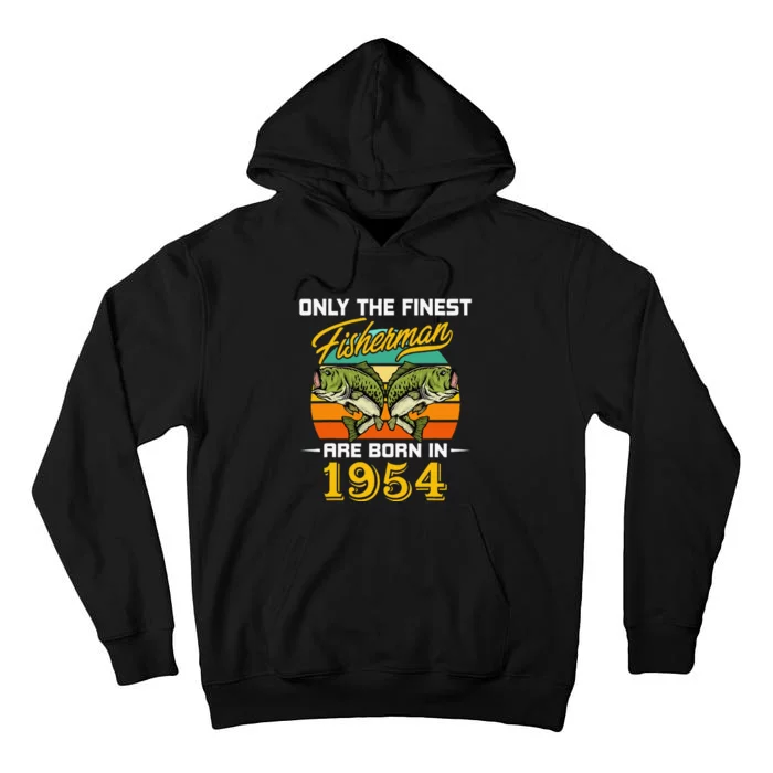 68 Years Old Fisherman Born In 1954 Funny 68th Birthday Tall Hoodie