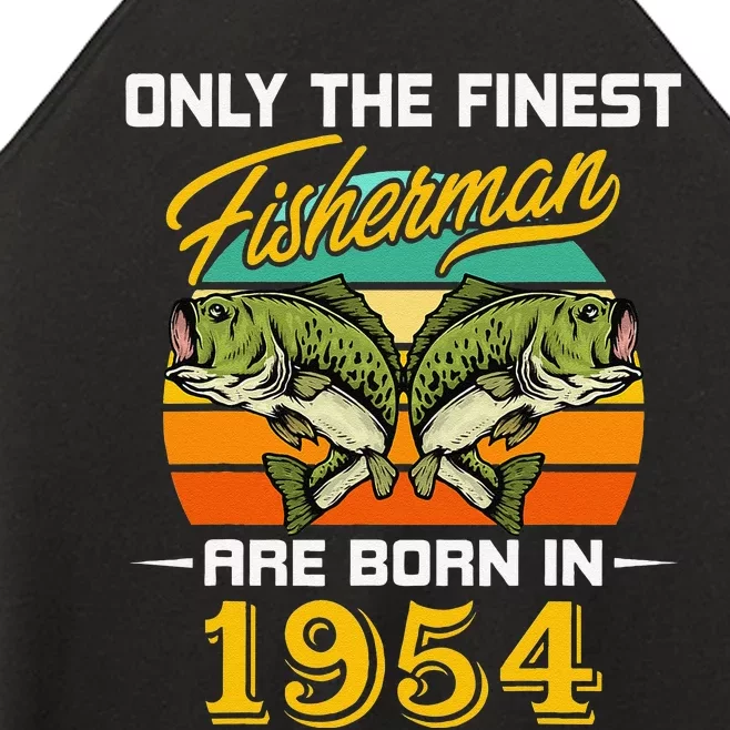 68 Years Old Fisherman Born In 1954 Funny 68th Birthday Women’s Perfect Tri Rocker Tank