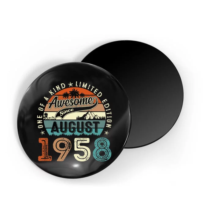 65 Year Old Awesome Since August 1958 65th Birthday Gift Magnet