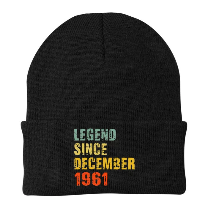 61 Year Old 61st Birthday Gifts Legend Since December 1961 Knit Cap Winter Beanie