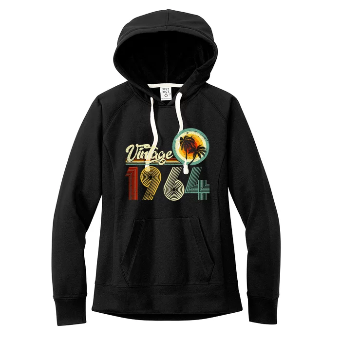 60 Years Old Gifts Vintage Born In 1964 Retro 60th Birthday Women's Fleece Hoodie