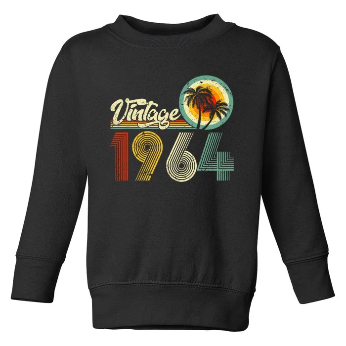 60 Years Old Gifts Vintage Born In 1964 Retro 60th Birthday Toddler Sweatshirt