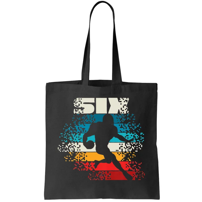 6 Year Old 6th Vintage Retro Football Birthday Party Tote Bag