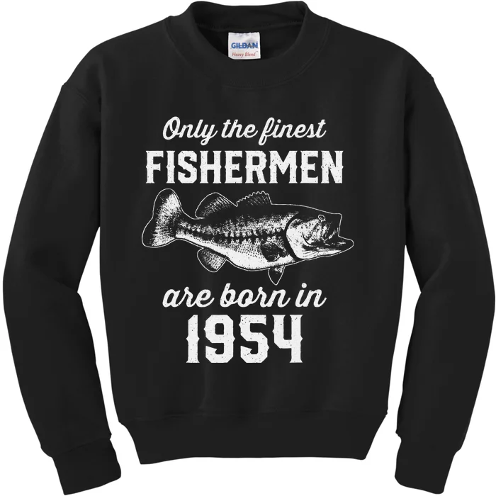 69 Year Old Fisherman Fishing 1954 69th Birthday Kids Sweatshirt