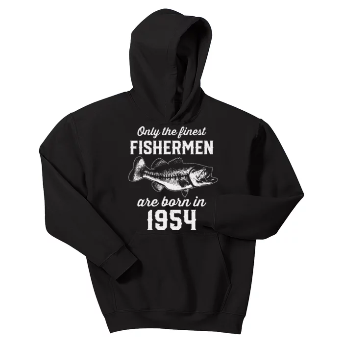 69 Year Old Fisherman Fishing 1954 69th Birthday Kids Hoodie