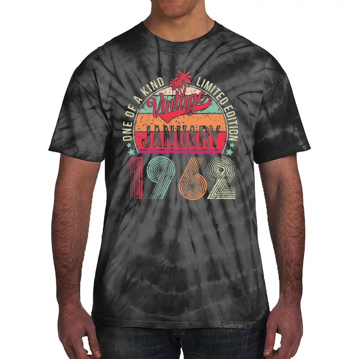 61 Years Old Gift January 1962 Limited Edition 61th Birthday Tie-Dye T-Shirt