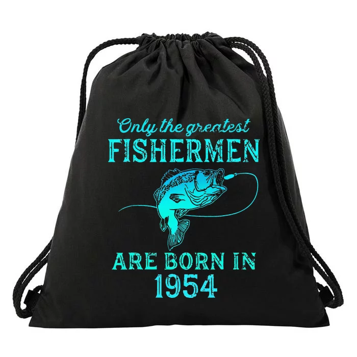 69 Years Old Fisherman Born In 1954 69th Birthday Drawstring Bag