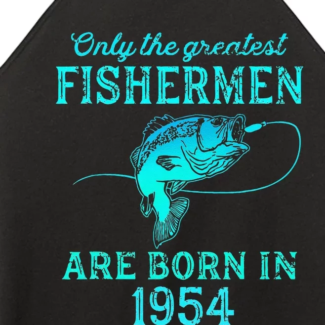 69 Years Old Fisherman Born In 1954 69th Birthday Women’s Perfect Tri Rocker Tank