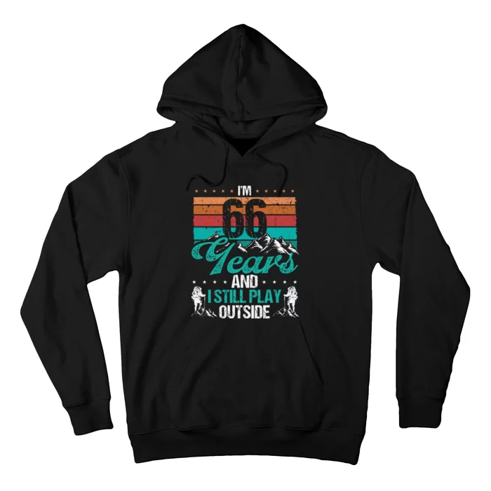 66 Year Old Hiker Mountains Outdoor Hiking 66 Birthday Hoodie