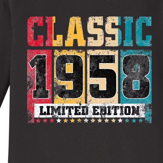 65 Years Old Gift Classic 1958 Limited Edition 65th Birthday Baby Long Sleeve Bodysuit