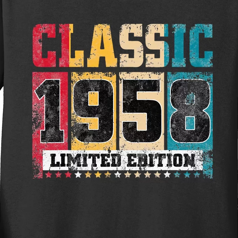 65 Years Old Gift Classic 1958 Limited Edition 65th Birthday Kids Long Sleeve Shirt