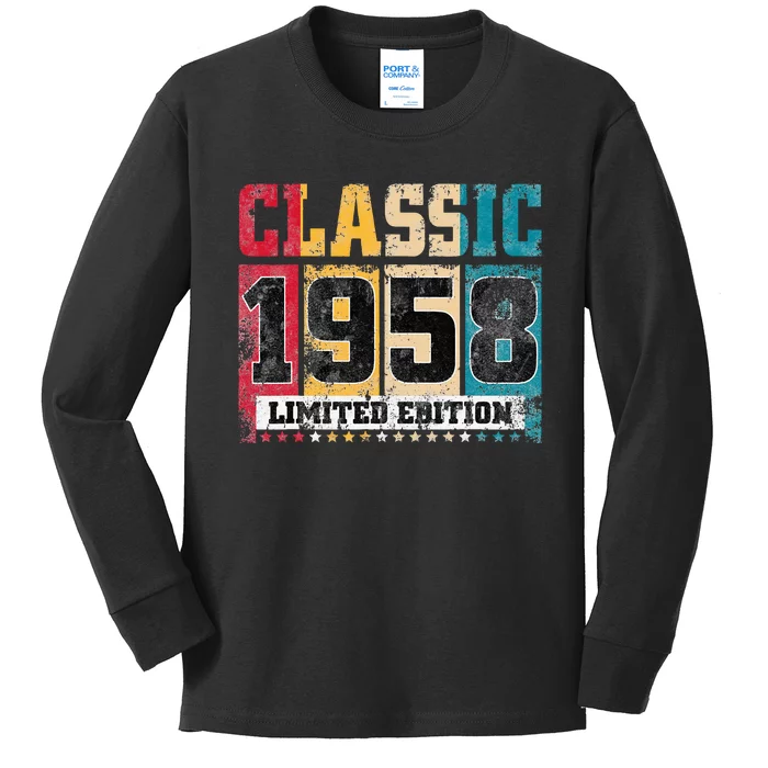 65 Years Old Gift Classic 1958 Limited Edition 65th Birthday Kids Long Sleeve Shirt