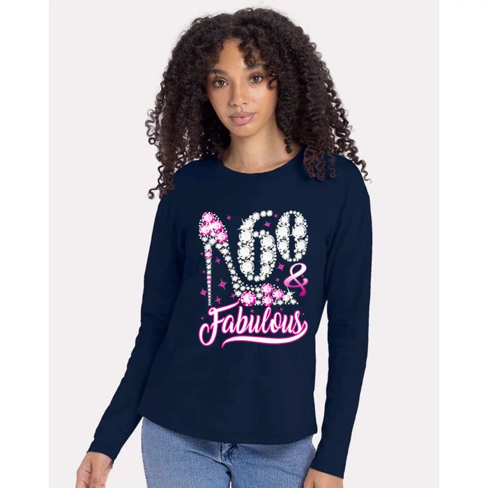 60 Years Old Gifts 60 & Fabulous 60th Birthday Pink Diamond Womens Cotton Relaxed Long Sleeve T-Shirt