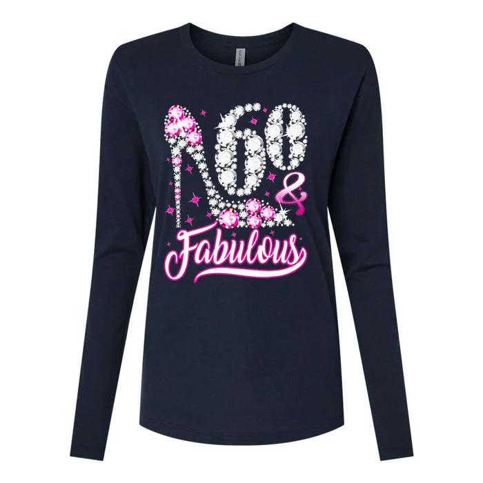 60 Years Old Gifts 60 & Fabulous 60th Birthday Pink Diamond Womens Cotton Relaxed Long Sleeve T-Shirt