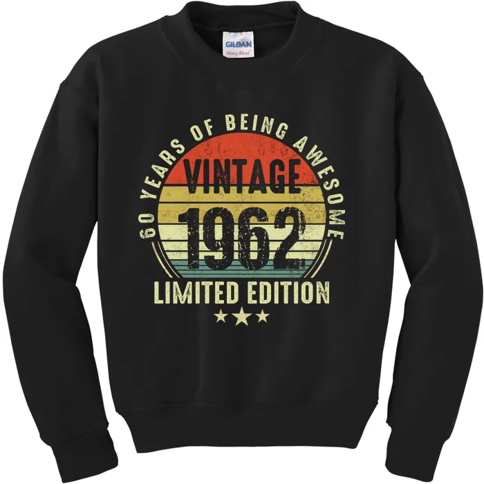 60 Year Old Vintage 1962 Limited Edition 60th Birthday Gift Ideas Kids Sweatshirt