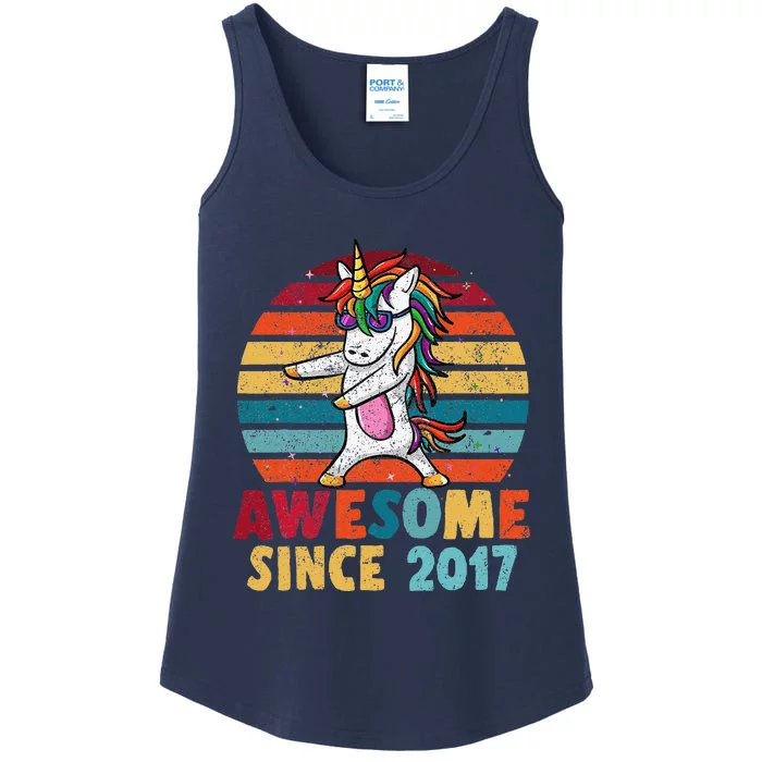 6 Year Old Flossing Unicorn Awesome Since 2017 Birthday Ladies Essential Tank