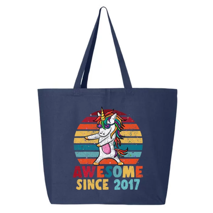 6 Year Old Flossing Unicorn Awesome Since 2017 Birthday 25L Jumbo Tote