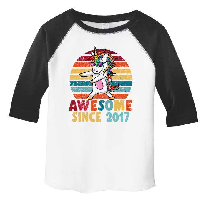 6 Year Old Flossing Unicorn Awesome Since 2017 Birthday Toddler Fine Jersey T-Shirt