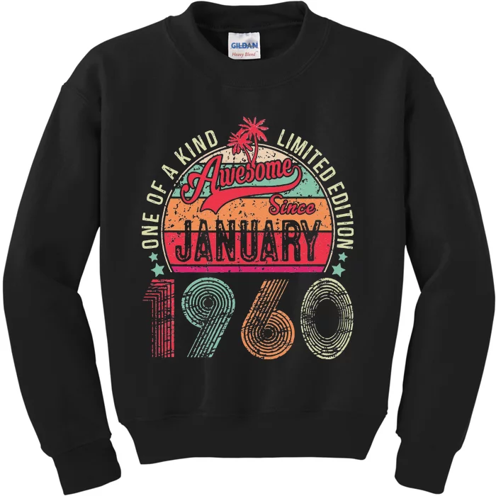 63 Years Old Gift January 1960 Limited Edition 63th Birthday Kids Sweatshirt