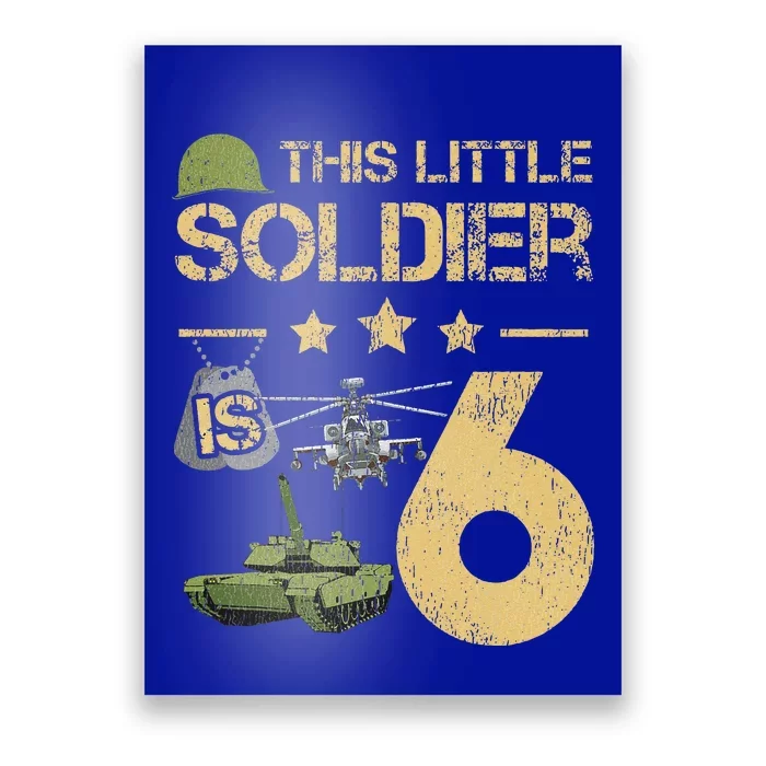 6 Year Old Soldier Birthday 6th Birthday Army Camo Poster