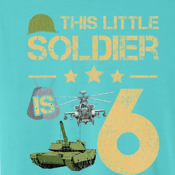 6 Year Old Soldier Birthday 6th Birthday Army Camo ChromaSoft Performance T-Shirt