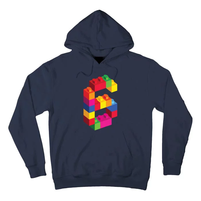 6 Year Old Building Blocks Birthday Bricks 6th Gift Tall Hoodie