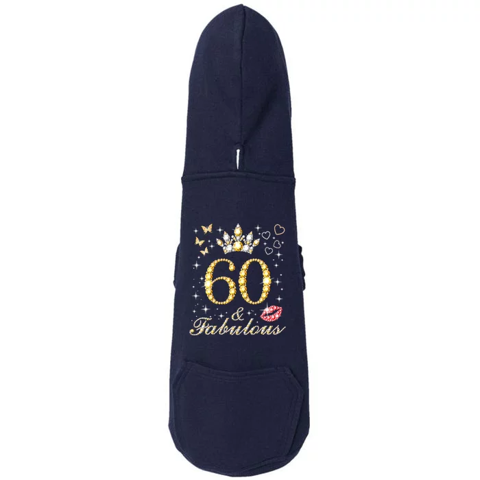 60 Years Old 60 Fabulous Since 1962 60th Birthday Doggie 3-End Fleece Hoodie