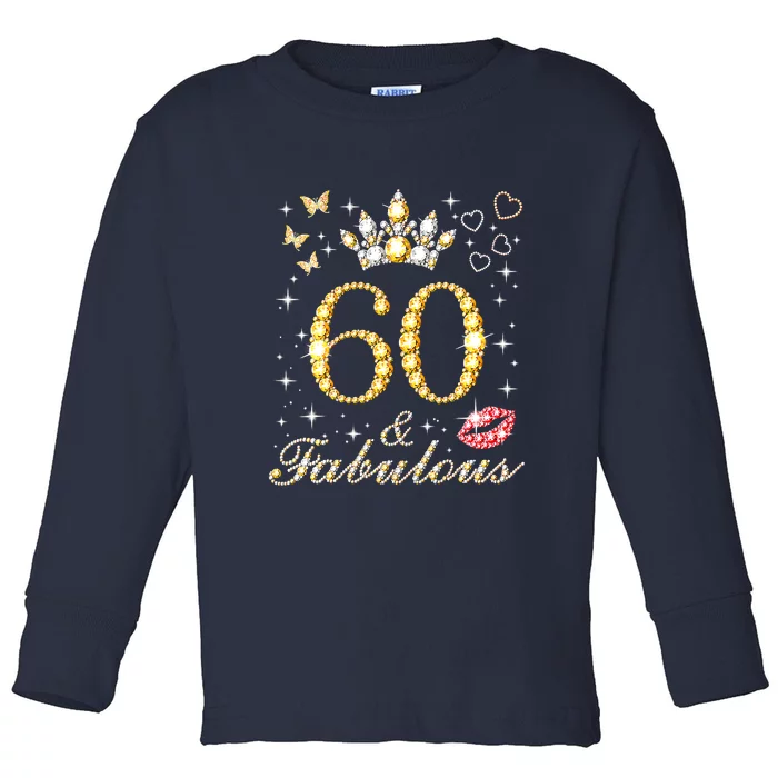 60 Years Old 60 Fabulous Since 1962 60th Birthday Toddler Long Sleeve Shirt