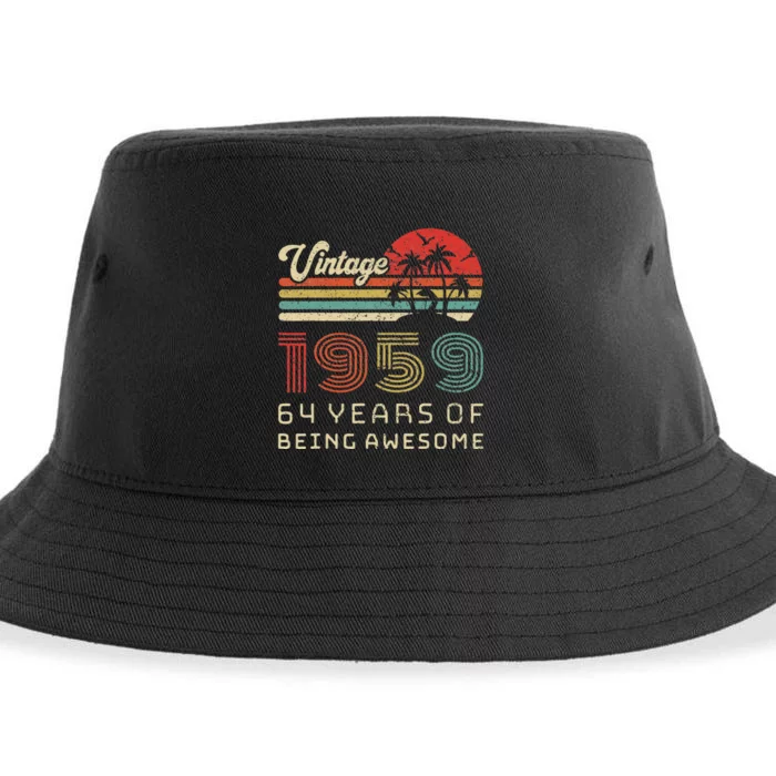 64 Year Old Birthday Vintage 1959 64th Birthday Sustainable Bucket Hat