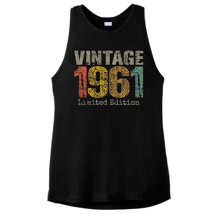 63 Year Old Gifts Vintage 1961 Limited Edition 63rd Birthday Ladies Tri-Blend Wicking Tank