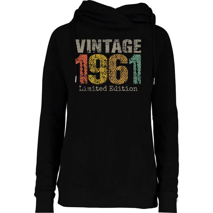 63 Year Old Gifts Vintage 1961 Limited Edition 63rd Birthday Womens Funnel Neck Pullover Hood