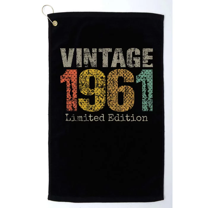 63 Year Old Gifts Vintage 1961 Limited Edition 63rd Birthday Platinum Collection Golf Towel