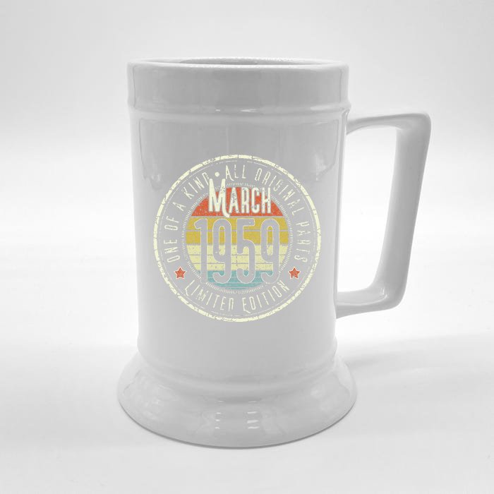 64 Year Old March 1959 Limited Edition 64th Birthday Front & Back Beer Stein