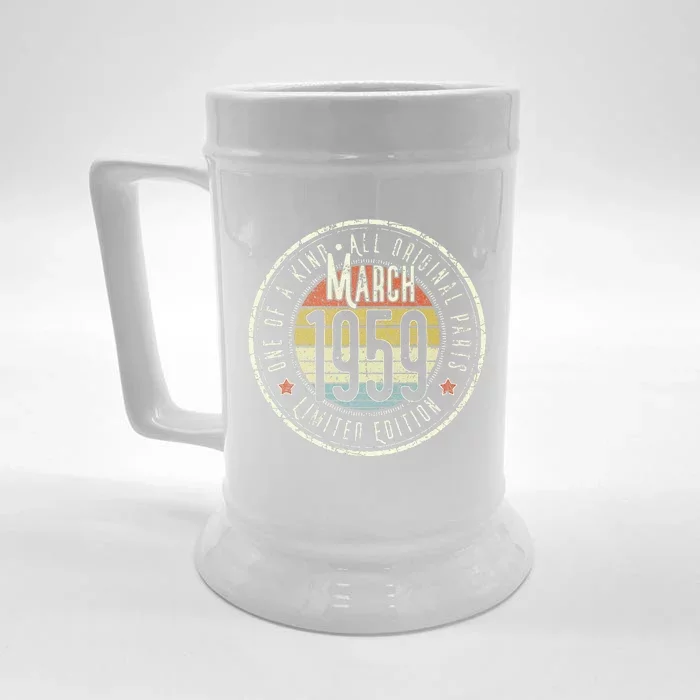 64 Year Old March 1959 Limited Edition 64th Birthday Front & Back Beer Stein