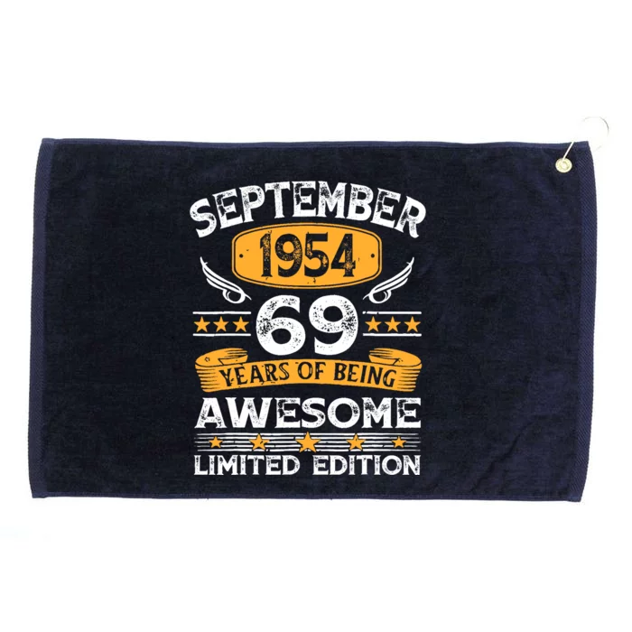 69 Years Old Gifts Vintage September 1954 69th Birthdays Grommeted Golf Towel