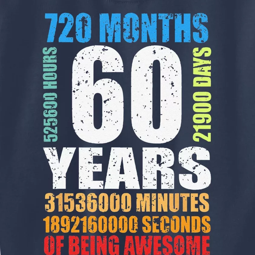 60 Years Of Being Awesome 60th Birthday Bday Women Kids Sweatshirt