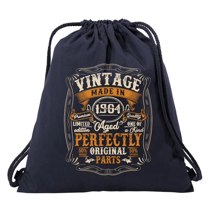 60 Years Old Gift Vintage Made In 1964 60th Birthday Drawstring Bag