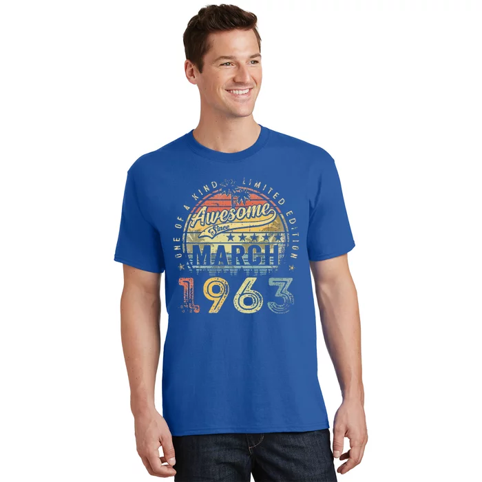 60 Year Old Awesome Since March 1963 60th Birthday T-Shirt