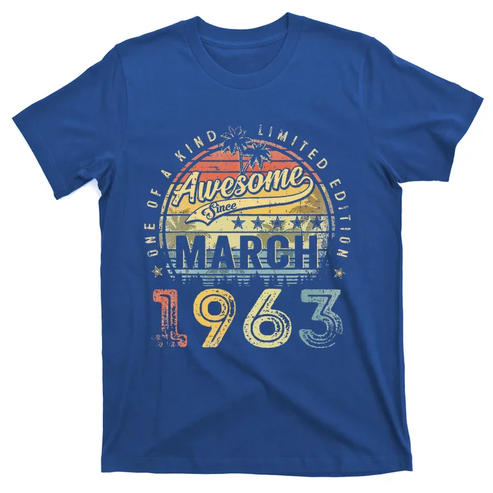 60 Year Old Awesome Since March 1963 60th Birthday T-Shirt