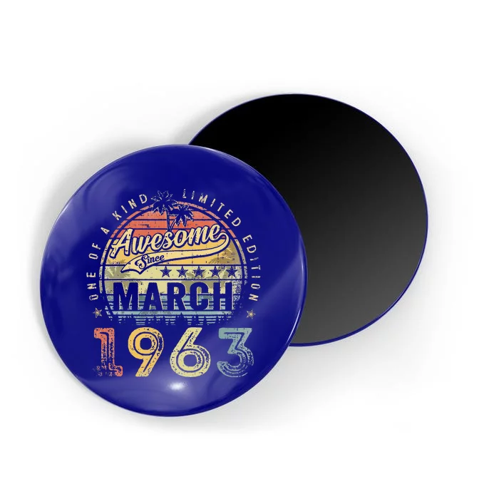 60 Year Old Awesome Since March 1963 60th Birthday Magnet