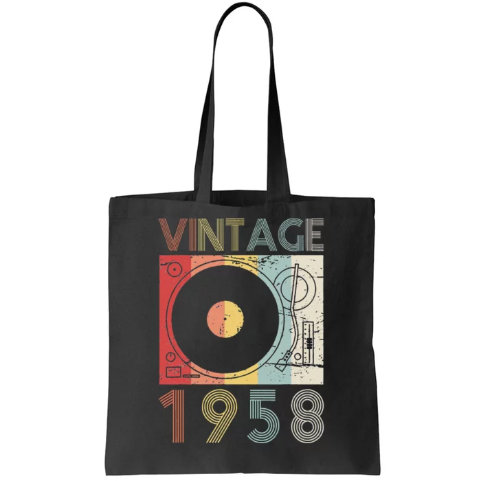 65 Year Old Gift Vintage 1958 65th Birthday Cassette Tape Tote Bag