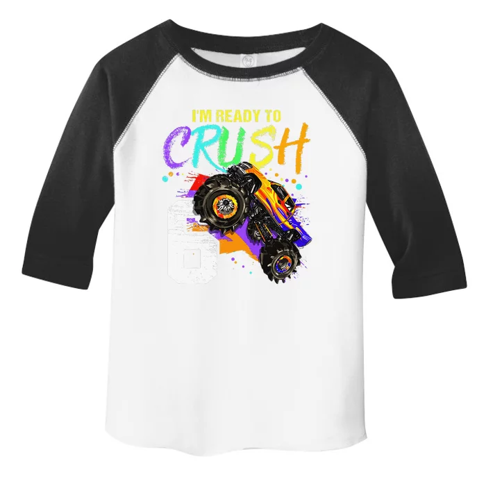 6 Year Old Monster Truck 6th Birthday Gift Toddler Fine Jersey T-Shirt