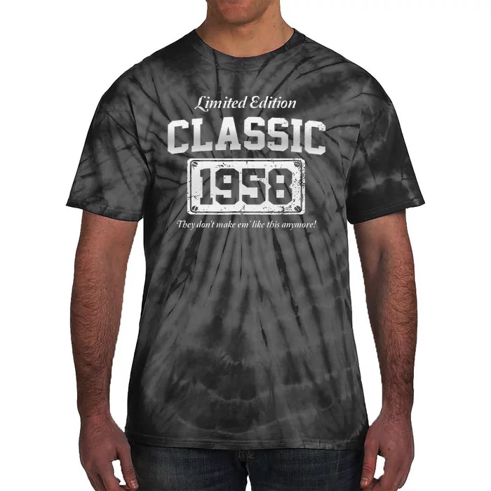 65 Year Old Vintage 1958 Classic Car 65th Birthday Gifts Tie-Dye T-Shirt