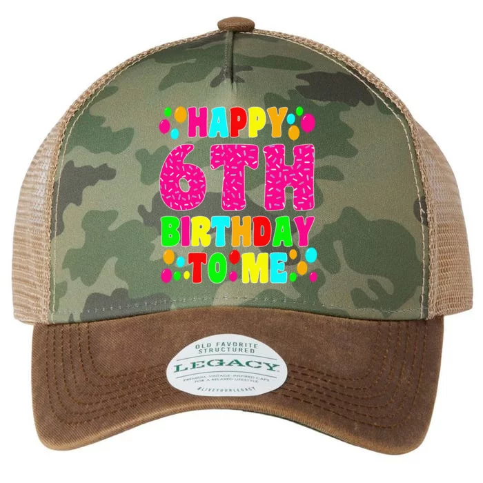 6 Years Old Happy 6th Birthday Me Sprinkles 6th Birthday Legacy Tie Dye Trucker Hat