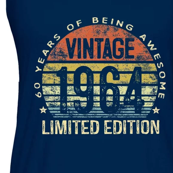 60 Year Old Gifts Vintage 1964 Limited Edition 60th Birthday Ladies Essential Flowy Tank