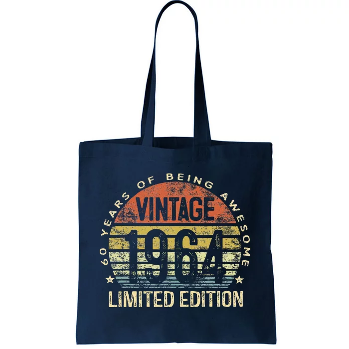 60 Year Old Gifts Vintage 1964 Limited Edition 60th Birthday Tote Bag