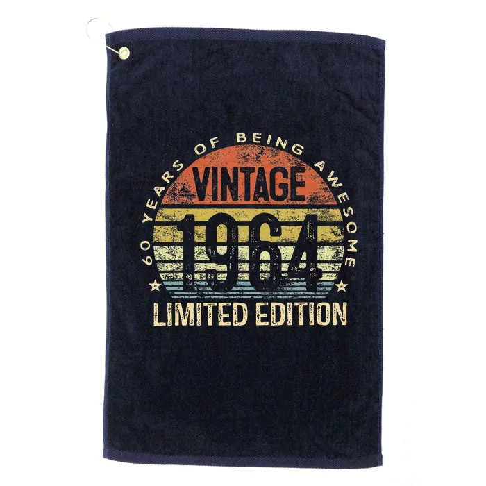 60 Year Old Gifts Vintage 1964 Limited Edition 60th Birthday Platinum Collection Golf Towel