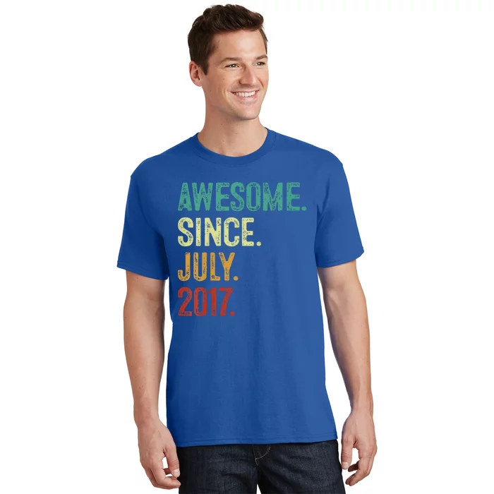 6 Year Old Awesome Since July 2017 6th Birthday T-Shirt