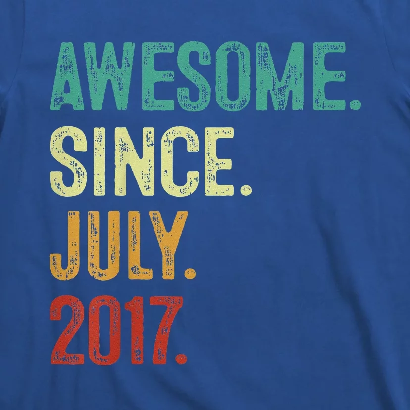 6 Year Old Awesome Since July 2017 6th Birthday T-Shirt