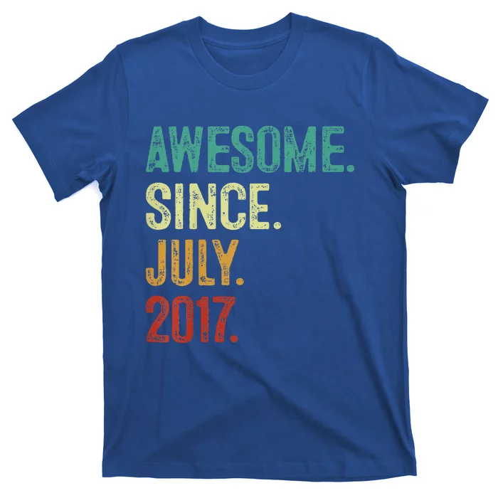 6 Year Old Awesome Since July 2017 6th Birthday T-Shirt